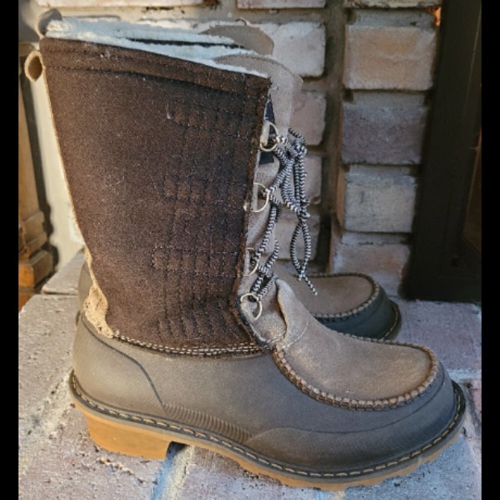 Woolrich Fully Wooly Winter Boots Brown Fuzzy Waterproof Size 8.5 - Picture 2 of 9
